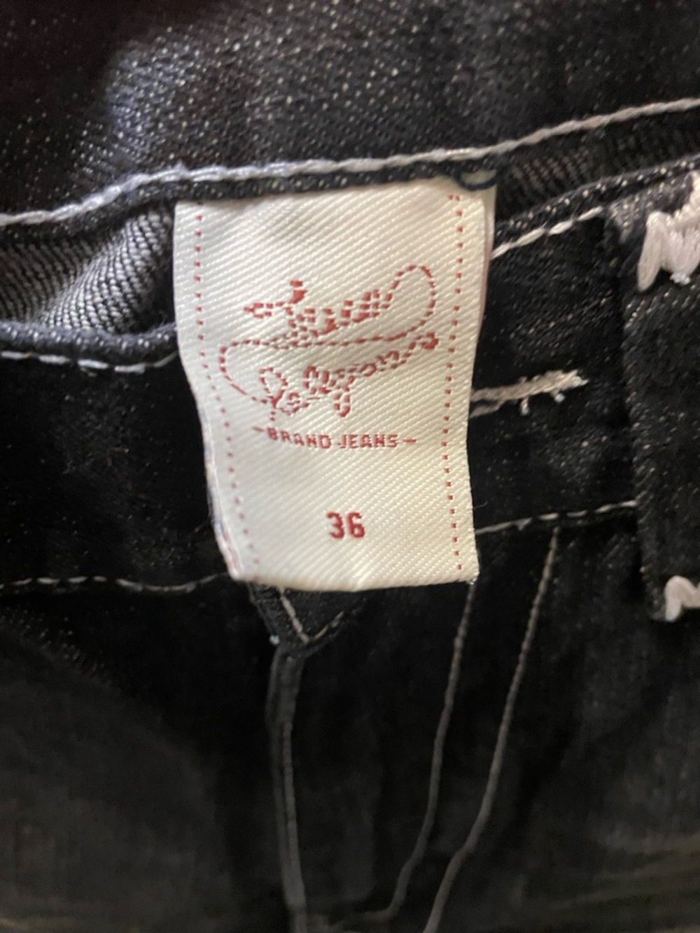 True Religion Black Jeans with White Contrast Stitching